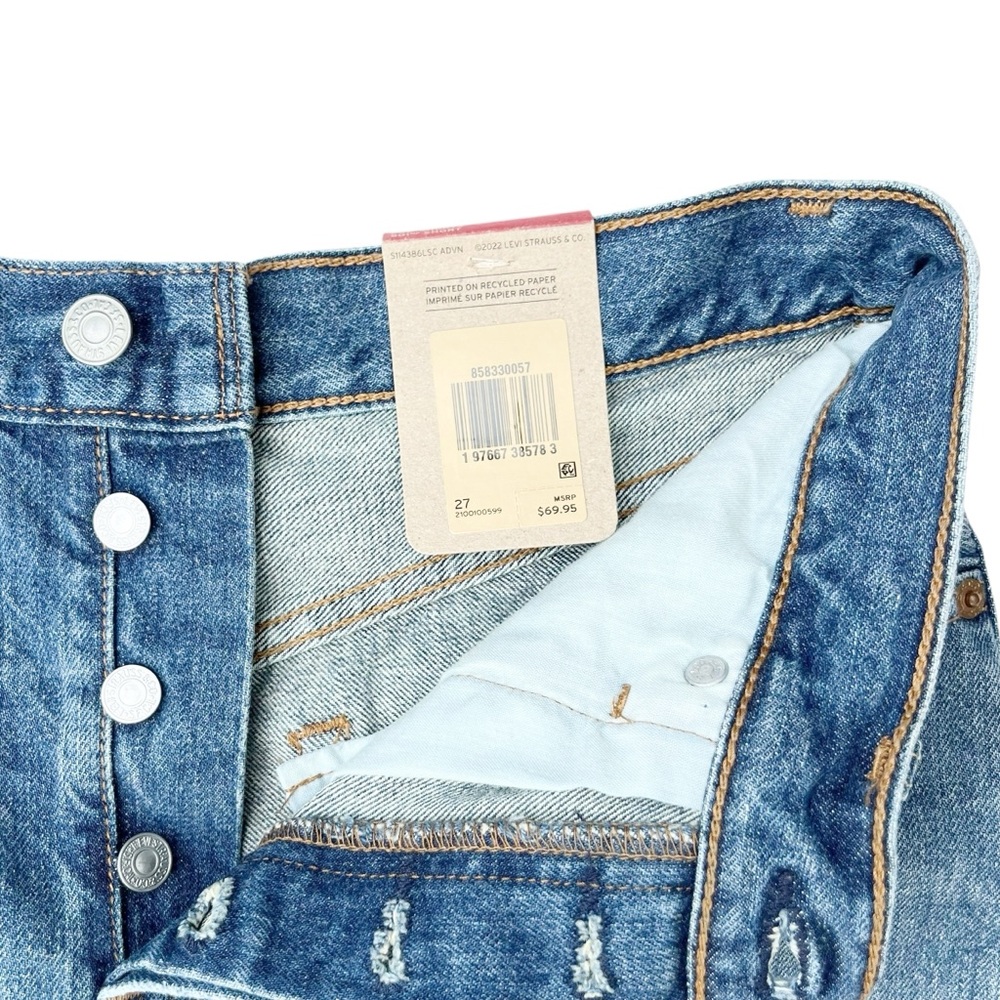 Levi’s 501 NWT Denim Jean Short High Rise 27 - Picture 7 of 13